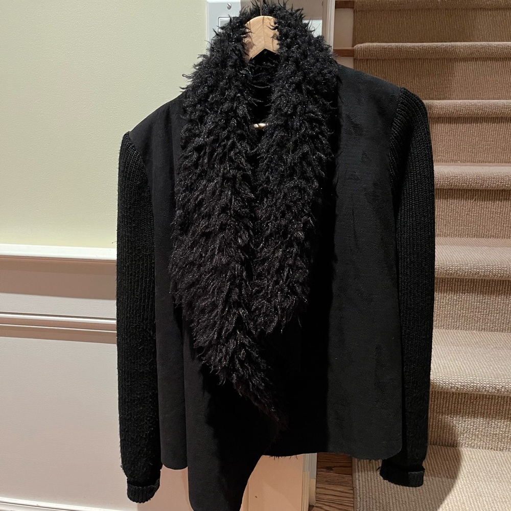Beautiful Press Suede jacket with knit sleeves.